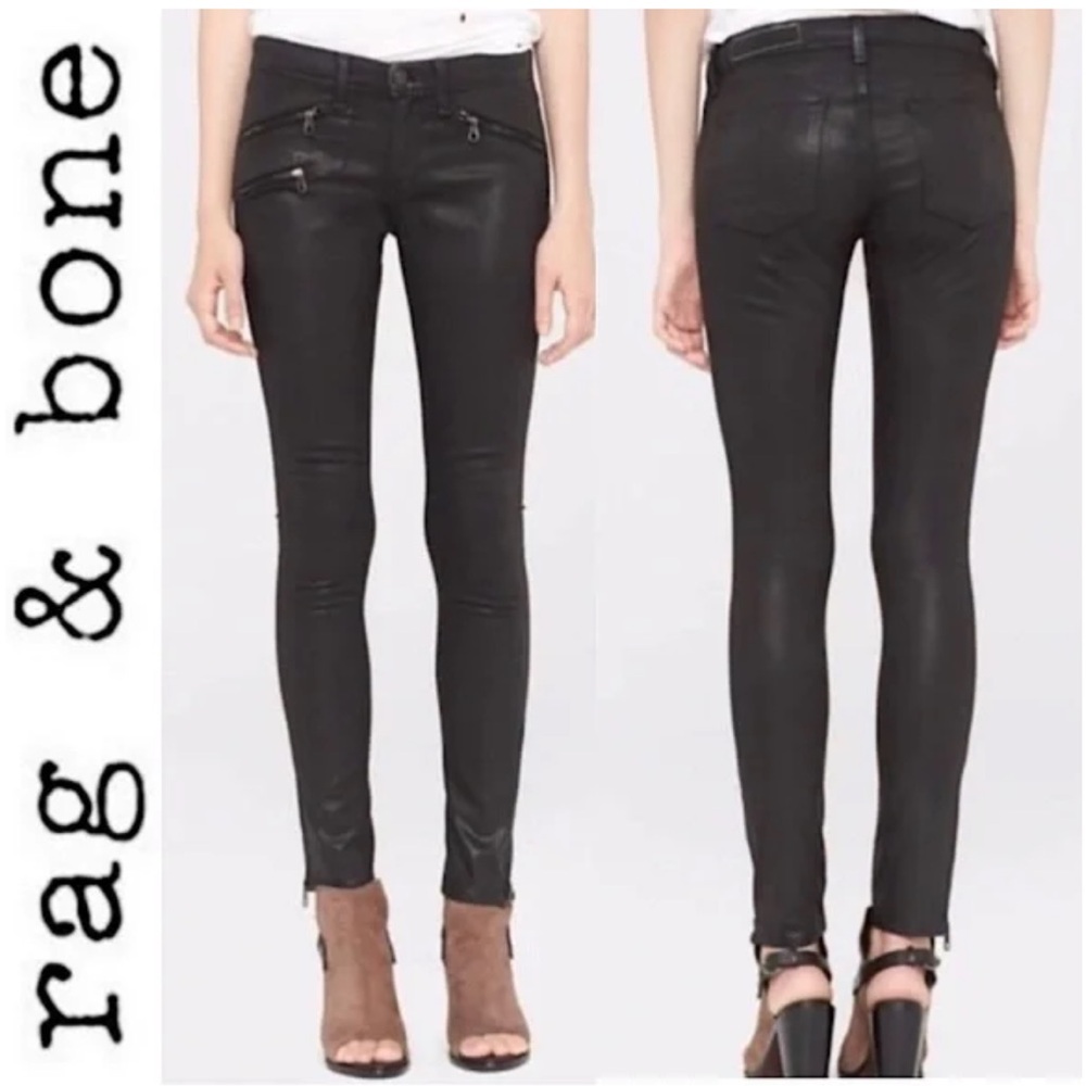 Rag & Bone 100% lamb leather
Skinny Moto Biker
Jeans Zip Ankle